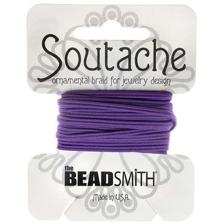 Soutache Cord - BeadSmith Soutache Braided Cord 3mm Wide - Dark Lilac Purple (3 Yds)