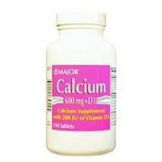 Major 600 mg Calcium & 200 IU D3 Supplement Tablets, 150 Count