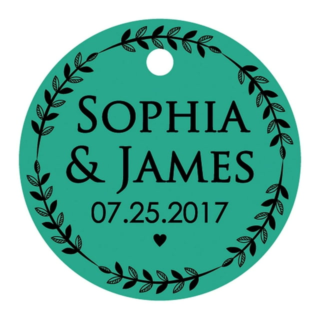 100 PCS Custom Made Round Hang Tags Personalized Wedding Favor Gift Paper Tags