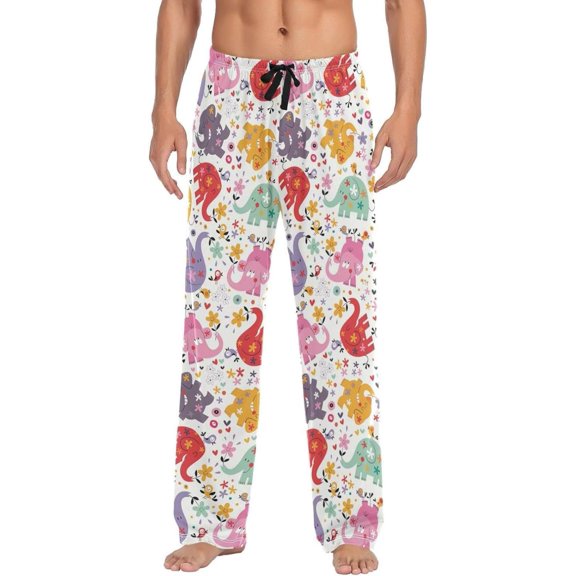 GZHJMY Elephant Pajama Pants for Men, Lounge Pants Lightweight Men Pajama Bottoms with Drawstring Pockets, Christmas New Year Birthday Gifts, XX-Large