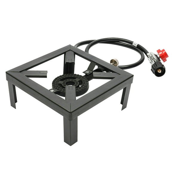 TFCFL Propane Cooker Burner Stove Gas Outdoor Cooking Camping Stand BBQ Grill w/ Hose