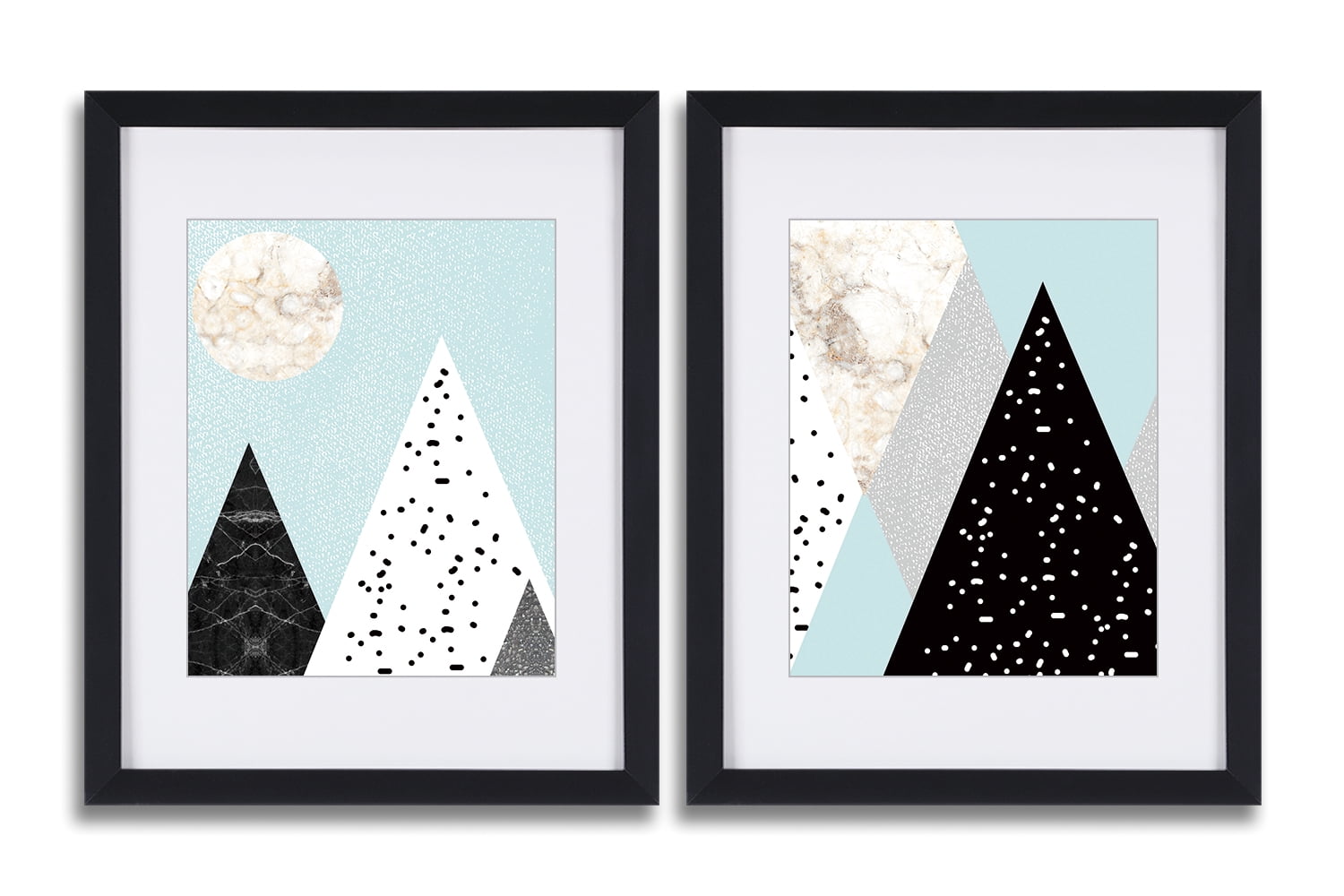 Big Mirror Photo Frame 16x20 Inch (Mat To 11x14) - Crushed Diamond Bling Silver Frame, 2 Pack