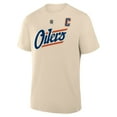 thumbnail image 2 of Men's Fanatics Connor McDavid Beige Edmonton Oilers Authentic Stack Name & Number T-Shirt, 2 of 3