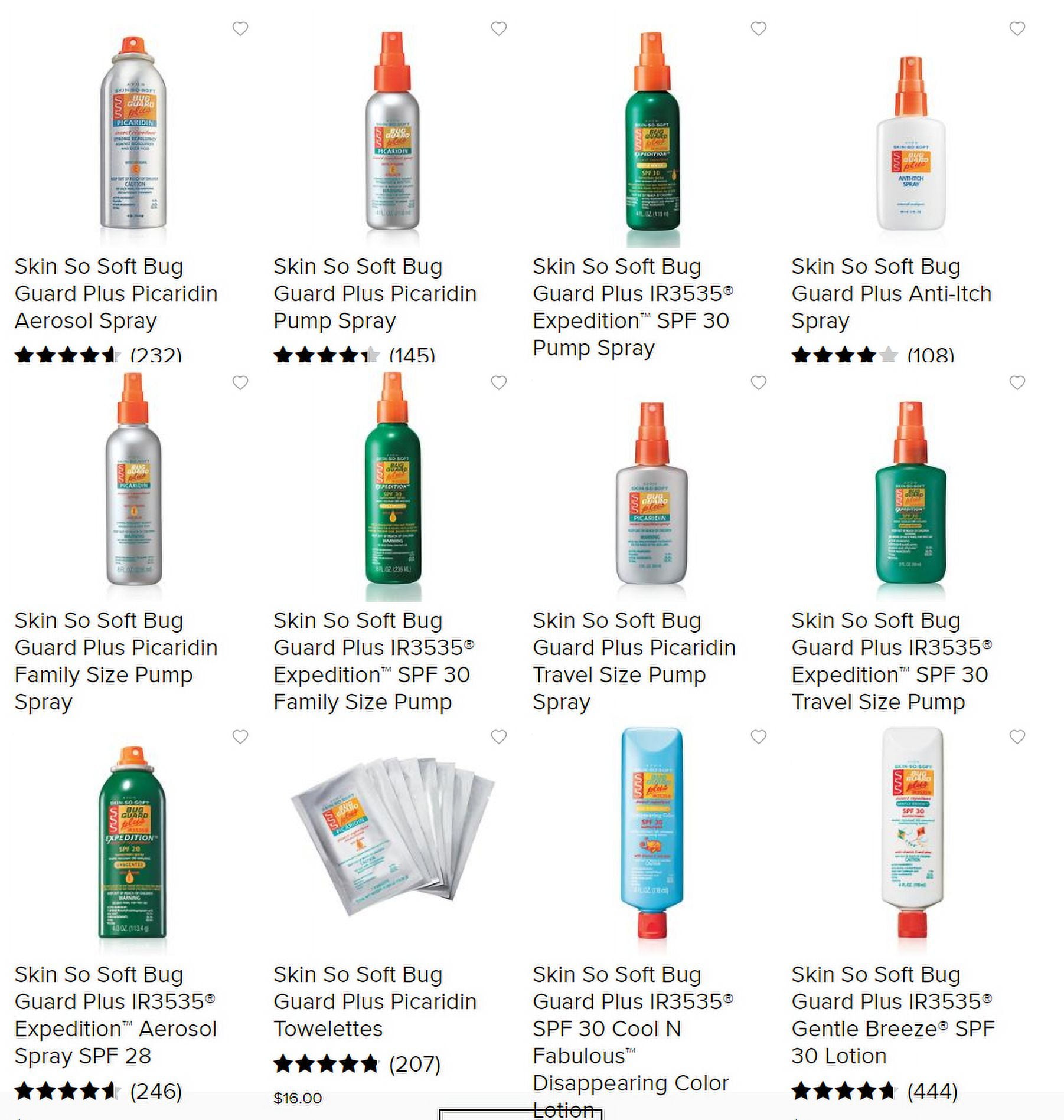 Avon Skin so Soft Bug Guard Plus Picaridin Liquid Repellent with Pump Spray, 2 Pc. Set  4.0 fl. oz. Ea.