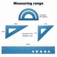 thumbnail image 2 of Uxcell 4pcs Triangular Ruler Set 20mm Aluminum Ruler Geometric Protractor Triangle Ruler Engineering Scale Blue, 2 of 6