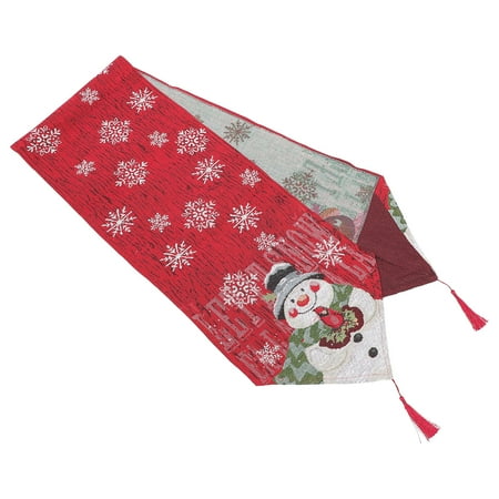 

1Pc Snowman Table Cover Xmas Table Runner Christmas Table Cloth for Home Party
