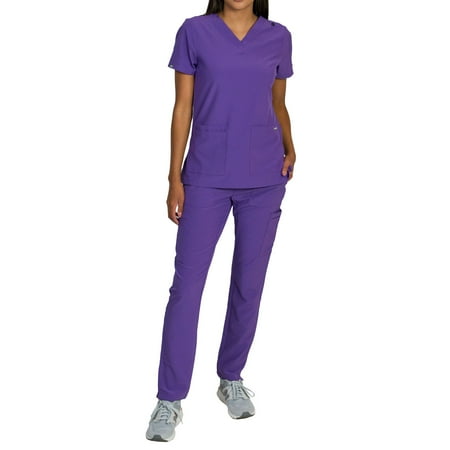 

Medgear Skye Women s Stretch Scrub Set 5-Pocket Top and Straight Leg Pants