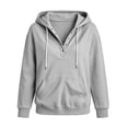 thumbnail image 5 of Hoodies Sweatshirt for Women Button Collar Drawstring Long Sleeve Pullover Casual Winter Hooded Tops With Pocket Fall Outfits, 5 of 7