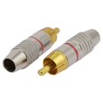 thumbnail image 1 of Unique Bargains Metal RCA Male Audio Coaxial Cable Solderless Connector 2pcs, 1 of 1