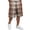 Earthy Yellow, variant on Delconic Men Retro Tartan Plaid Quick Dry Knee Length Casual Shorts Elastic Drawstring Waist Side Pockets Loose Fit Short Pants For Summer Beach Gym Hiking Daily Black L