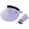 thumbnail image 3 of Women's Wide Brim Sun Visor Hat, UPF 80+, Packable Ponytail Summer Beach Hat/Purple, 3 of 8