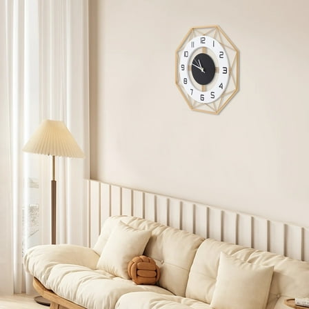 Modern Wall Clock Decorative Indoor Wall Clock, Wall Mounted Clock for Home ((Without Battery))