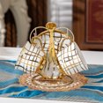thumbnail image 4 of EONROACOO 13 Pcs Porcelain Tea Cup Set with Metal Rack, Coffee Cups, 220ml/7oz, Lattice, 4 of 6