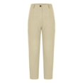 thumbnail image 5 of Capri Pants for Women 2025 Summer High Waisted Straight Leg Linen Casual Capris with Pockets Womens Cropped Pants, 5 of 6