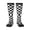 2 Black-1, variant on White And Black Checkered Pattern Knee High Socks for Women Long Leg Warmers Socks