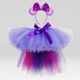 thumbnail image 2 of Godom Girls Sequin Tutu Dress 1T-8T Layered Mesh Elastic Waist Skirt Party Birthday Cake Outfit,Purple, 2 of 6