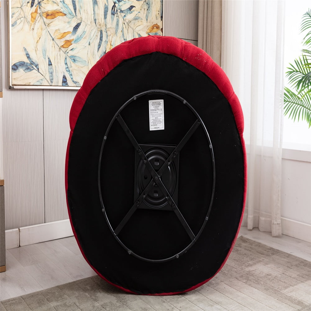 Kepooman Modern Akili Swivel Accent Chair for Hotel Living Room, Leisure Upholstered Half-Moon Metal Shaped Base Shell Chairs, Red Kepooman Modern Akili Swivel Accent Chair for Hotel Living Room, Leisure Upholstered Half-Moon Metal Shaped Base Shell Chairs, Red