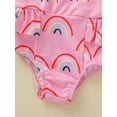 thumbnail image 5 of stylesilove Baby Toddler Girls Rainbow Print One-Piece Swimsuit Ruffle Crisscross Back Bathing Suit Beach Swimwear (18 Months, Pink), 5 of 7