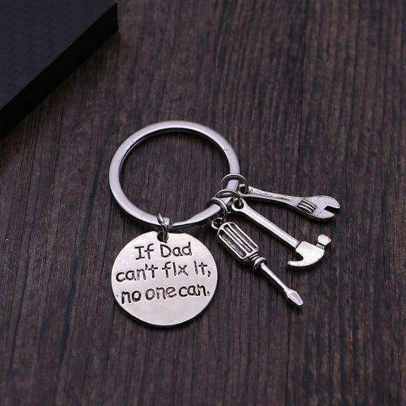OFFIGAM "Metal Keychain for Dad with If Dad Can't Fix It No One Perfect Father's Day Birthday Small Size"