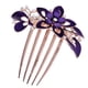 thumbnail image 3 of Flower Bride Hair Comb Delicate Headwear Headdress Wedding Dress Accessories Party Hair Ornament for Female Women (Purple), 3 of 4