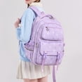 thumbnail image 4 of HJYCHN Bookbag for Girls Bow Print 3Pc Set Daypack with Lunch Bag Pencil Case Heart Zipper Pull Back to School Supplies for Kids Backpack for Boys Purple, 4 of 8