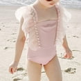 thumbnail image 2 of BOBOGOJP One Piece Swimsuit for Girls Swimwear with Ruffled Children Bathing Suit Pink for Size 4-5 Years, 2 of 4