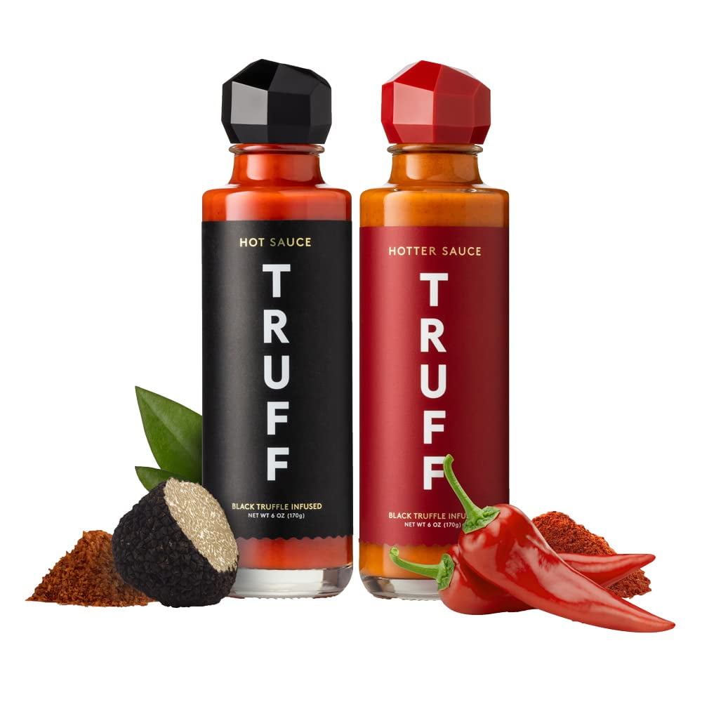 TRUFF Original and Hotter Black Truffle Hot Sauce 2Pack Bundle, Gourmet Hot Sauce Set, Black