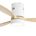 thumbnail image 3 of Pedestal Fan, (Same as W882P244711) 52 Inch Flush Mount Ceiling Fan DC 3 Solid Wood Fan Blade Noiseless Reversible Motor Remote Control With Light, White Tower Fan,Metal & Wood Desk Fan, 3 of 11