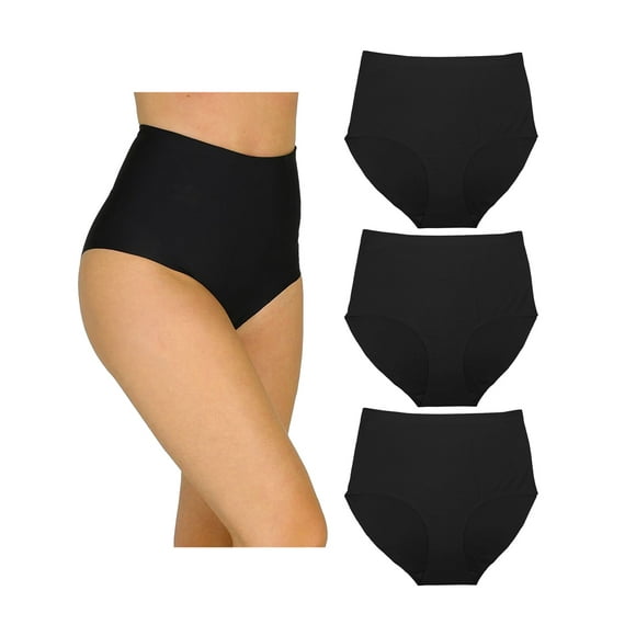 Paquete Con 3 Pantaletas Completas A La Cintura Sin Costuras Pack Incluye 3 En Color Negro