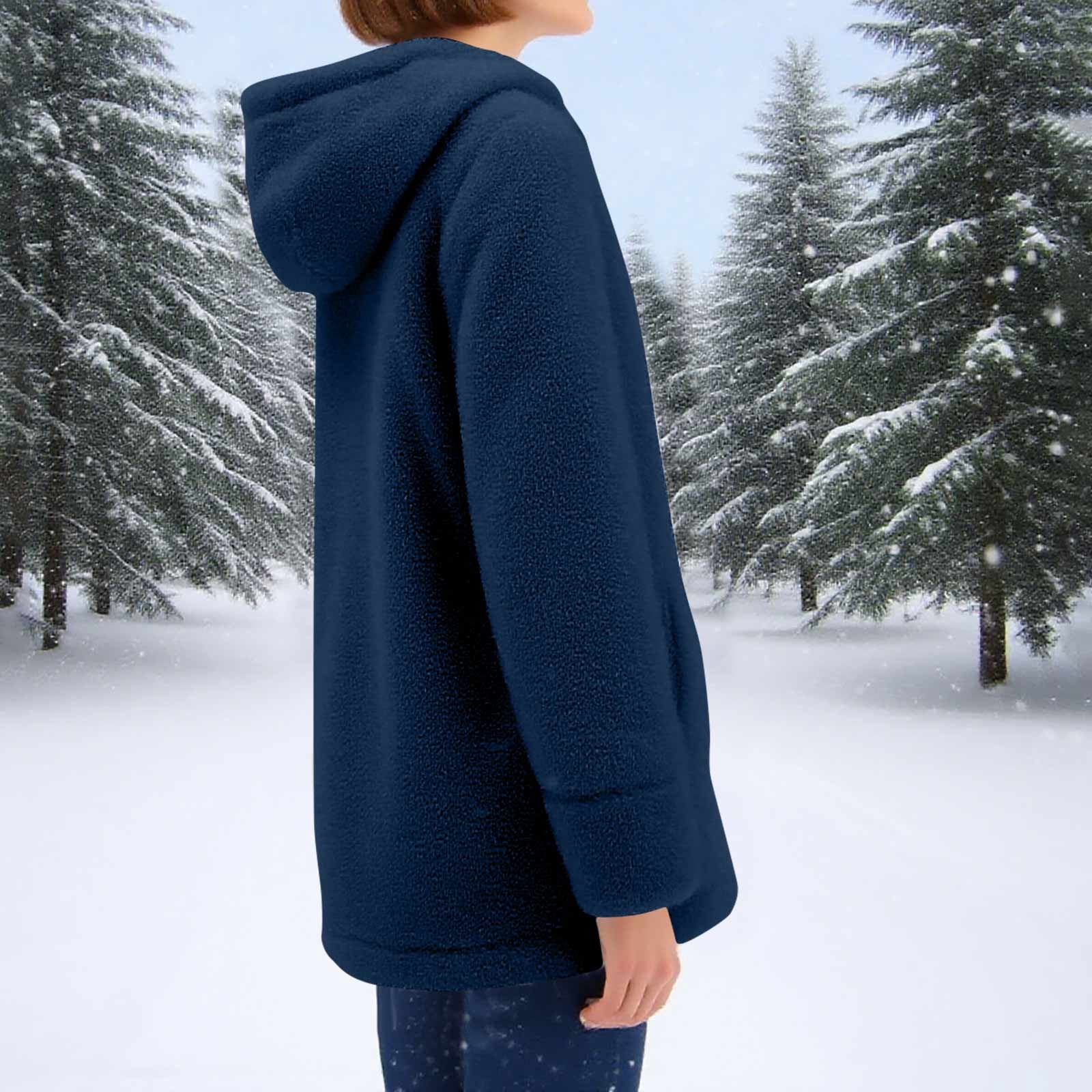 Cilsoka Womens Fleece Jacket Zip Up Sherpa Coats 2025 Oversized Long Sherpa Hoodie Fuzzy Jackets Warm Teddy Coat Winter Hooded Jackets with Pockets