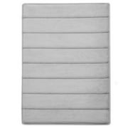 Microdry Ultra Absorbent CoreTex Memory Foam Bath Mat with GripTex Skid-Resistant Base, 17 x 24, Light Gray