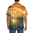 thumbnail image 3 of Honeii Tropical Sunset Paradise for Men's Short-Sleeved Button-Up Collared Shirt Featuring A Pocket, Perfect for Beach Vacations, And Travel Adventures.-4X-Large, 3 of 5