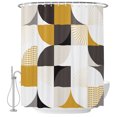 thumbnail image 2 of Shower Curtains for Bathroom, Geometric, Waterproof Fabric Shower Curtain, Abstract Middle Century Boho Orange Black Grey Polka Dot Decorative Bathroom Curtain for Bathtub, 66"x72", No Hooks Included, 2 of 9