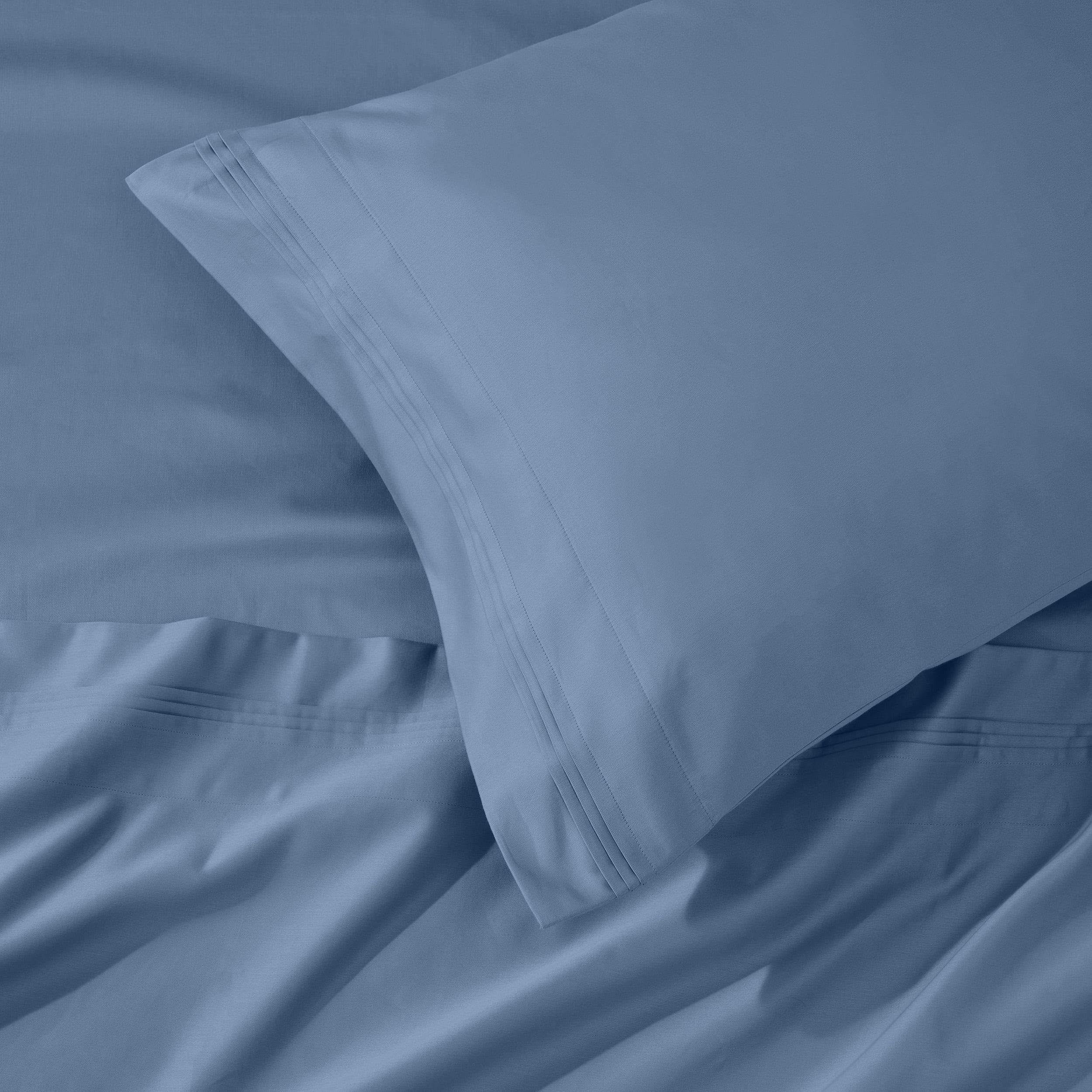 Superior 1000 Thread Count Egyptian Cotton Sheet Set, Deep Pocket Bed Sheets, King, Medium Blue