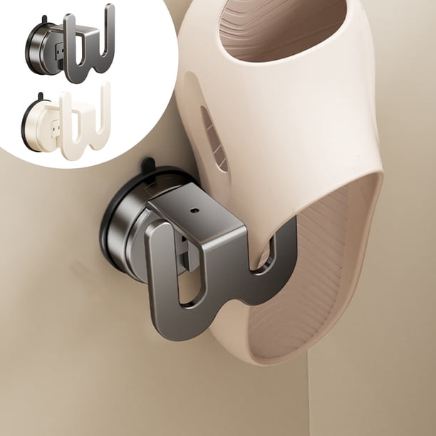 Xihbxyly Perchero de Baño con Ventosa Sin Perforaciones, Gancho de Drenaje de Pared, Solución de Almacenamiento Que Ahorra Espacio, Práctico Organizador de Baño, Beige o Gris, Tamaño 7,5 X 6,3 X 6 Cm