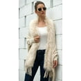 thumbnail image 6 of ZhangBaoLin Women Shawl Wrap Cardigan Faux Fur Collar Poncho Cape Sweater Tassels Knit Coat, 6 of 7