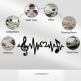 thumbnail image 2 of Musical Notes Metal Wall Art Decor Vintage Music Heartbeat Metal Wall Art Sculpture Decorative Black Love Note Hanging Ornament for Musician Home Bedroom Bar Gallery Studio 14.9x6.3 Inch Black DIY, 2 of 9