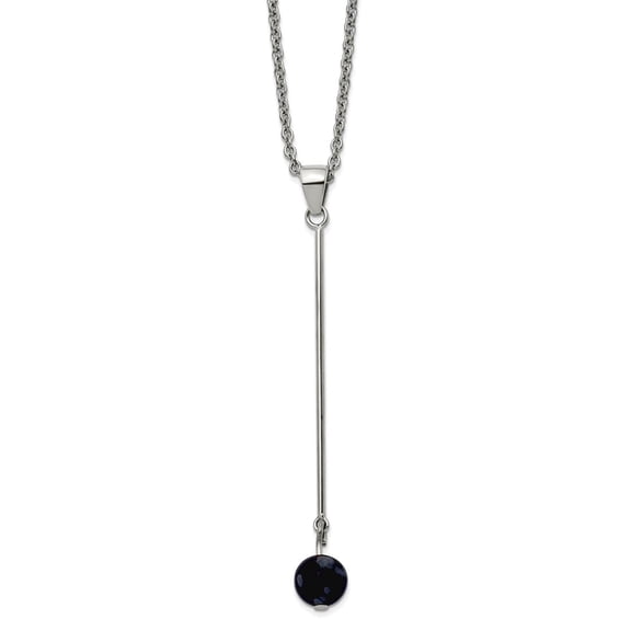 1.5mm Stainless Steel Polished Snowflake Stone Pendant a Cable Chain With A 2.5 Inch Extension Necklace 14.75 Inch Chain
