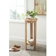 thumbnail image 3 of Kate and Laurel Foxford Transitional Two-Tier Circle Plant Stand for Use as Living Room Pedestal Table or Small Bedroom Nightstand, 12x12x30, Natural, 3 of 10
