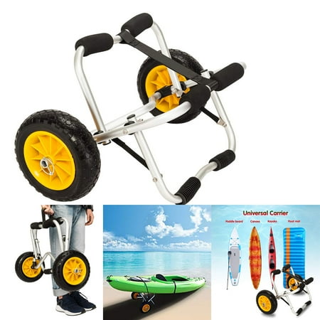 Condition photo showing Good Condition for ktaxon kayak canoe jon boat carrier dolly trailer tote trolley transport cart on yellow wheel - high capacity