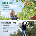 thumbnail image 5 of PUCACHI Fruit Picker with Gloves and Storage Bag, 13 FT Adjustable Fruit Picker Pole with Basket, Stainless Steel Connecting Pole, Foam Pad and Metal Clamp, Red, 5 of 7