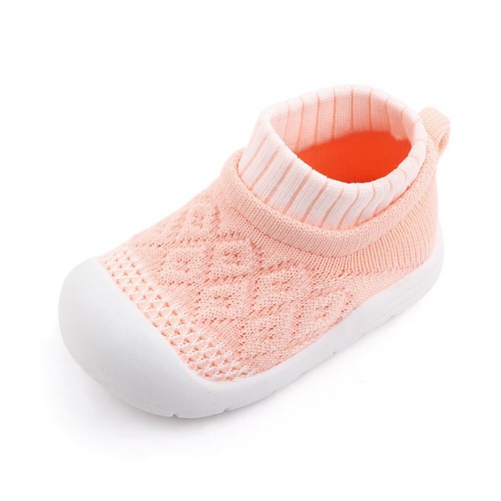 Baby Tiny Feet Shoes Boy&Girl Infants Breathable Elastic Socks Shoes with Memory Insole Protect Toes for New Walkers Non-Slip Baby Slippers Adorable Animals 