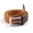 thumbnail image 2 of Gelante Adult's Canvas Elastic Fabric Woven Stretch Braided Belts Solid Color- BRN, XL, 2 of 4
