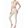 thumbnail image 3 of Women's Halter Twist Front T-Back Cropped Sports Tank Top White XL, 3 of 8