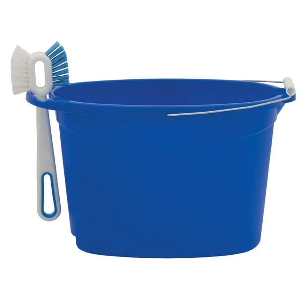 Auto Drive Plastic 12-Quart Oval Bucket, Blue - Walmart Business