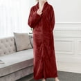 thumbnail image 5 of Elainilye Fashion Womens Pajama Sets Zip-up Pajamas Homewear Long-sleeved Pajamas Nightgown Robes Sleepwear,Red, 5 of 6