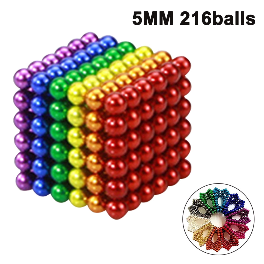 5mm Building Blocks Fidget Gadget Toys for Stress Relief MENGDUO Set of 216 Magnetic Balls Fun Stress Relief Desk Toy for Adults Silver 
