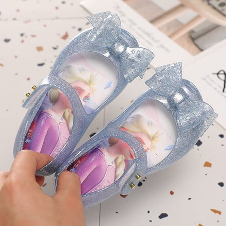 Sandales Princesse En Gelée Pour Filles – Talon 4,5 Cm, Nœud Brillant, Accessoire Déguisement Et Jeu De Rôle