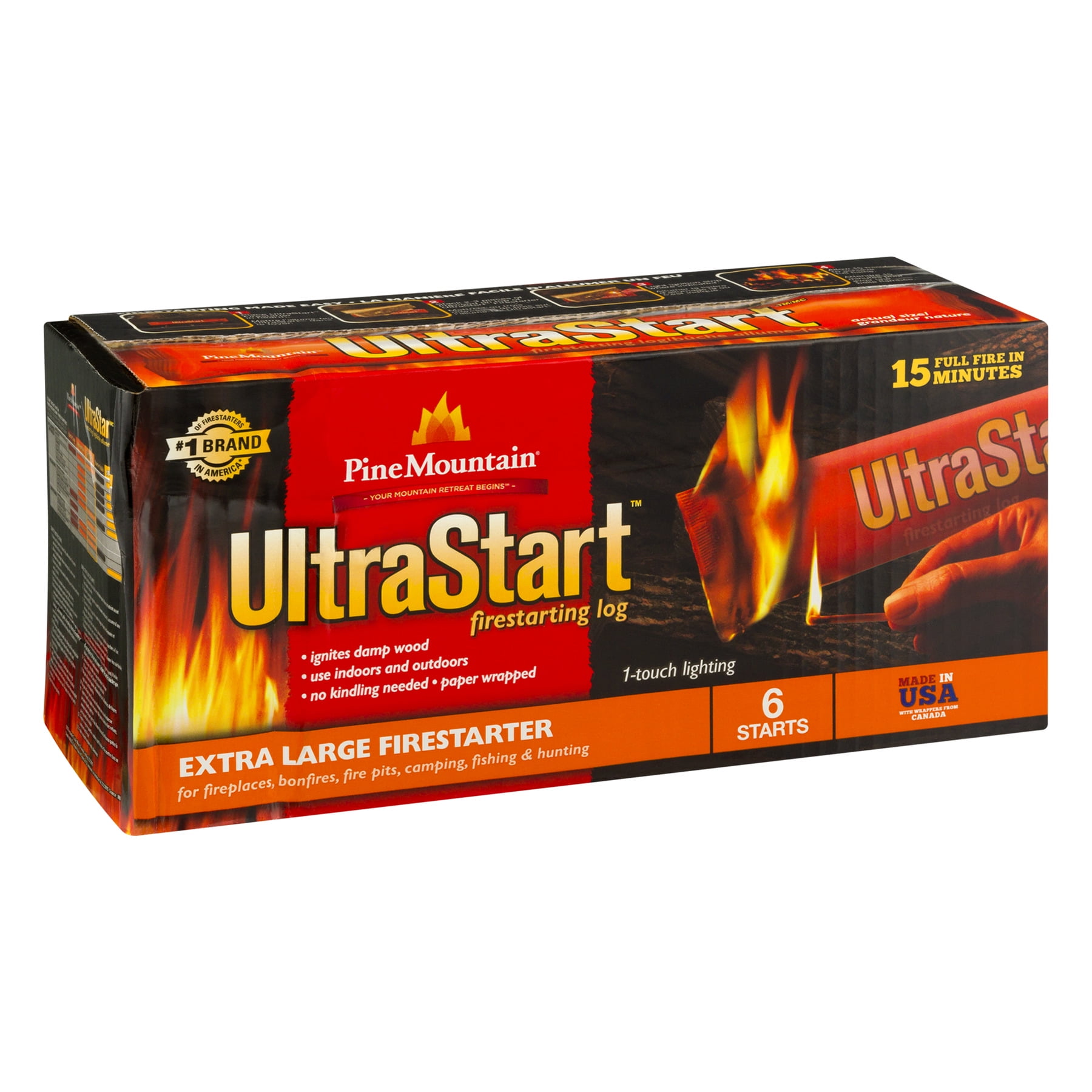 Pine Mountain Ultrastart Firestarter Logs 6 Pack Walmart Com