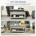 thumbnail image 4 of HOMCOM Lift Top Coffee Table with Hidden Storage and Open Shelves, 4 of 10